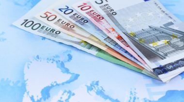 eurobiljetten op landenkaart